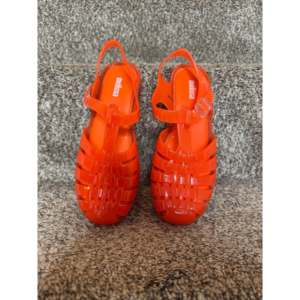 Melissa Orange Woven Jelly Slingback Sandals